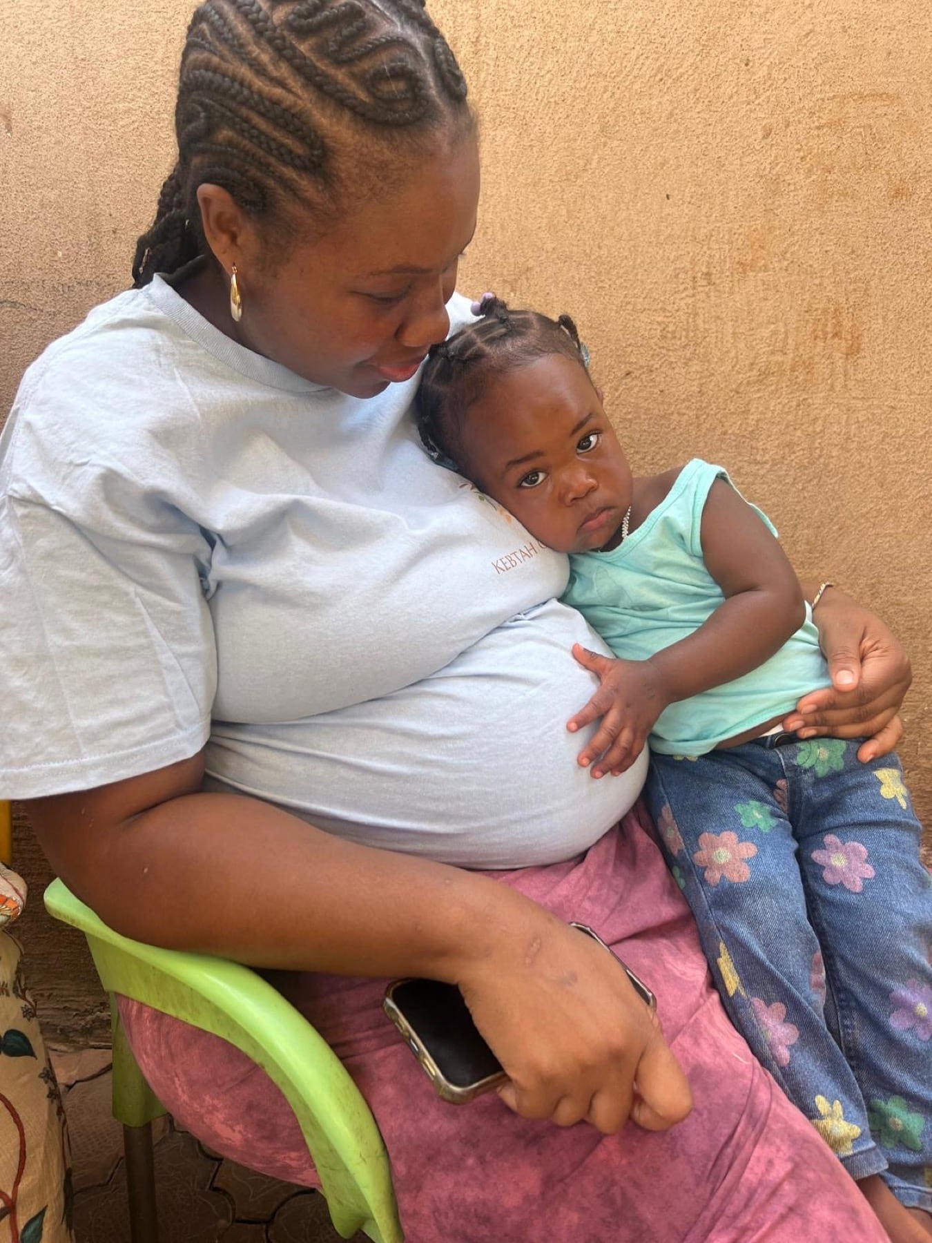 Mother receiving family support
