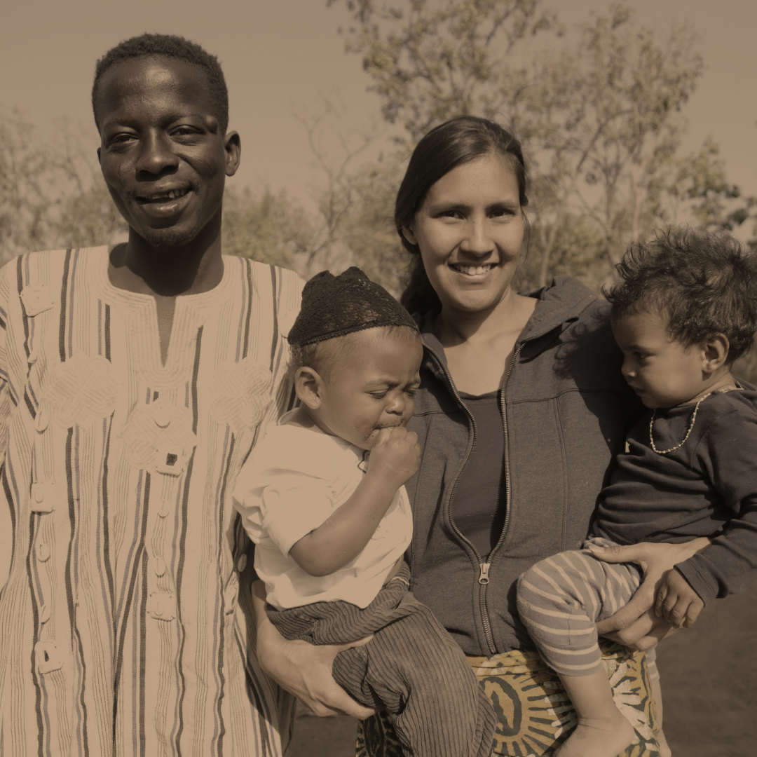 Illustration of a family held in care