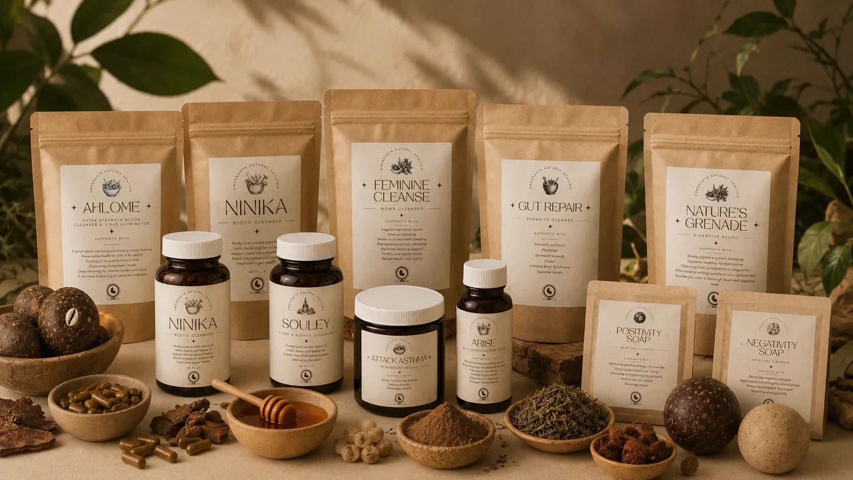 The Ankhkasta herbal collection in its new packaging